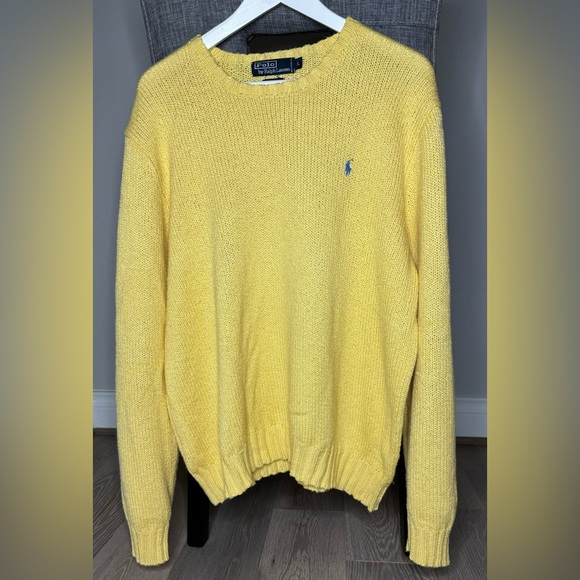 Polo by Ralph Lauren men’s L Large yellow sweater - Picture 4 of 6
